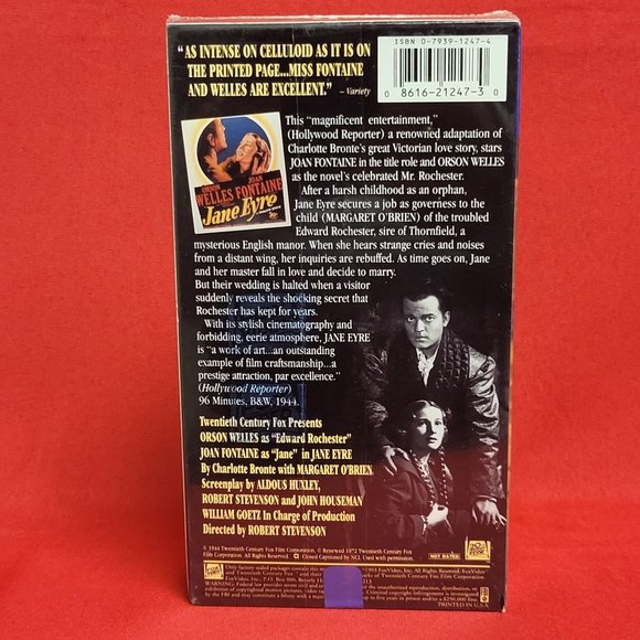 Jane Eyre 1993 VHS New Sealed Studio 20th Century Fox Classic - Picture 2 of 8